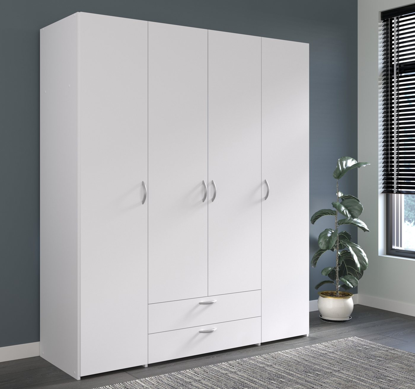 Parisot Kleiderschrank Daily 1 Parisot Eleganter Kleiderschrank 4-türig in günstig online kaufen