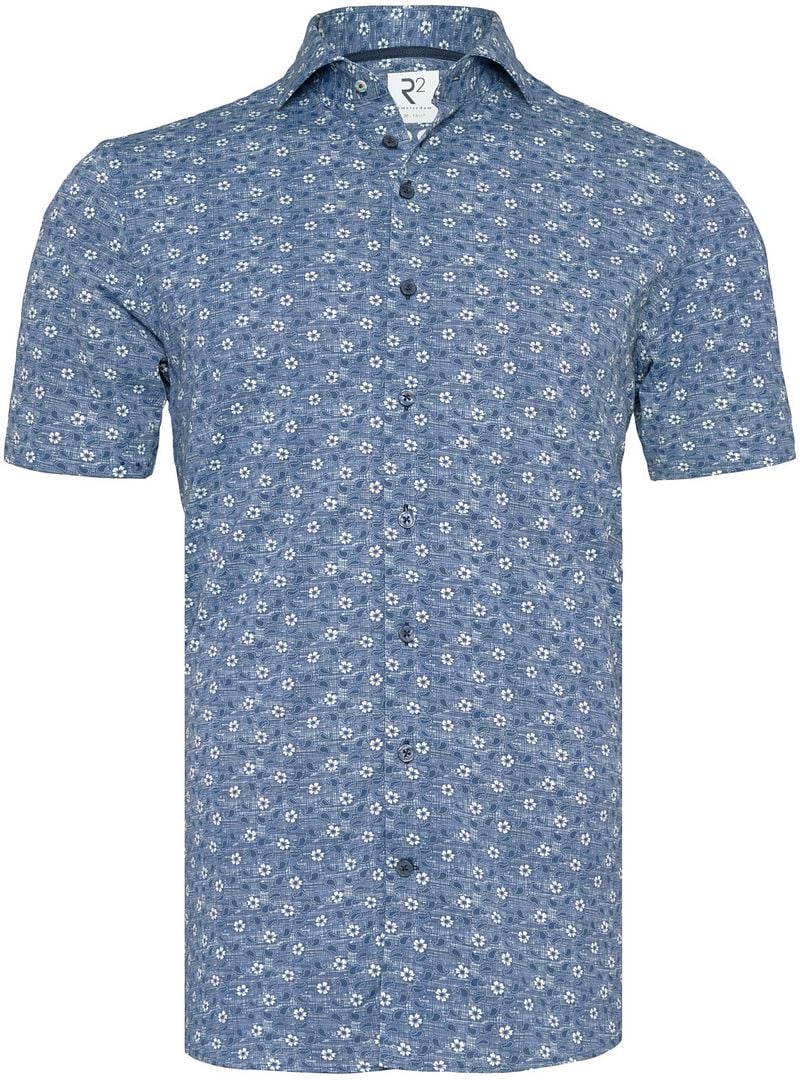 R2 Hemd Shortsleeve Druck Dunkelblau - Größe M günstig online kaufen