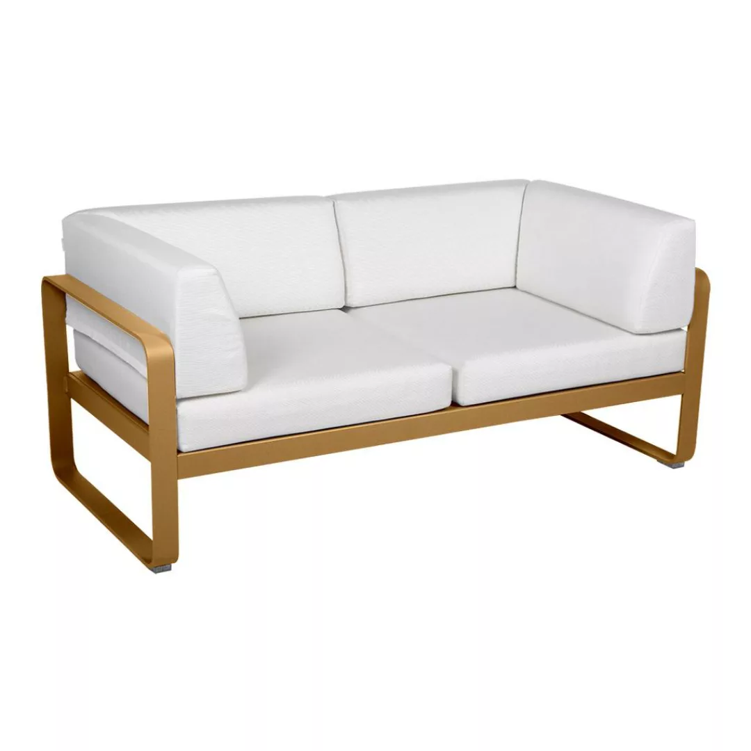 Bellevie 2-Sitzer Club Sofa D2 Lebkuchen 81 Grauweiß günstig online kaufen