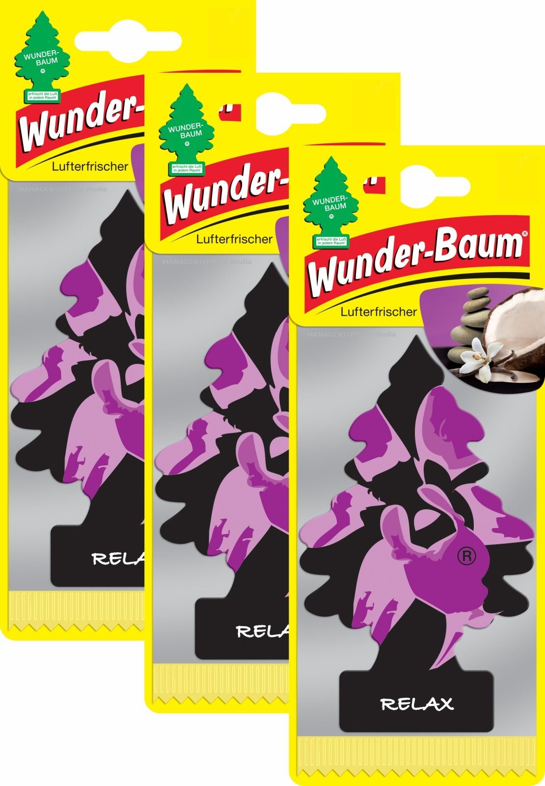 Wunder-Baum Dekobaum 3er Duftbäumchen Relax Wunderbaum günstig online kaufen
