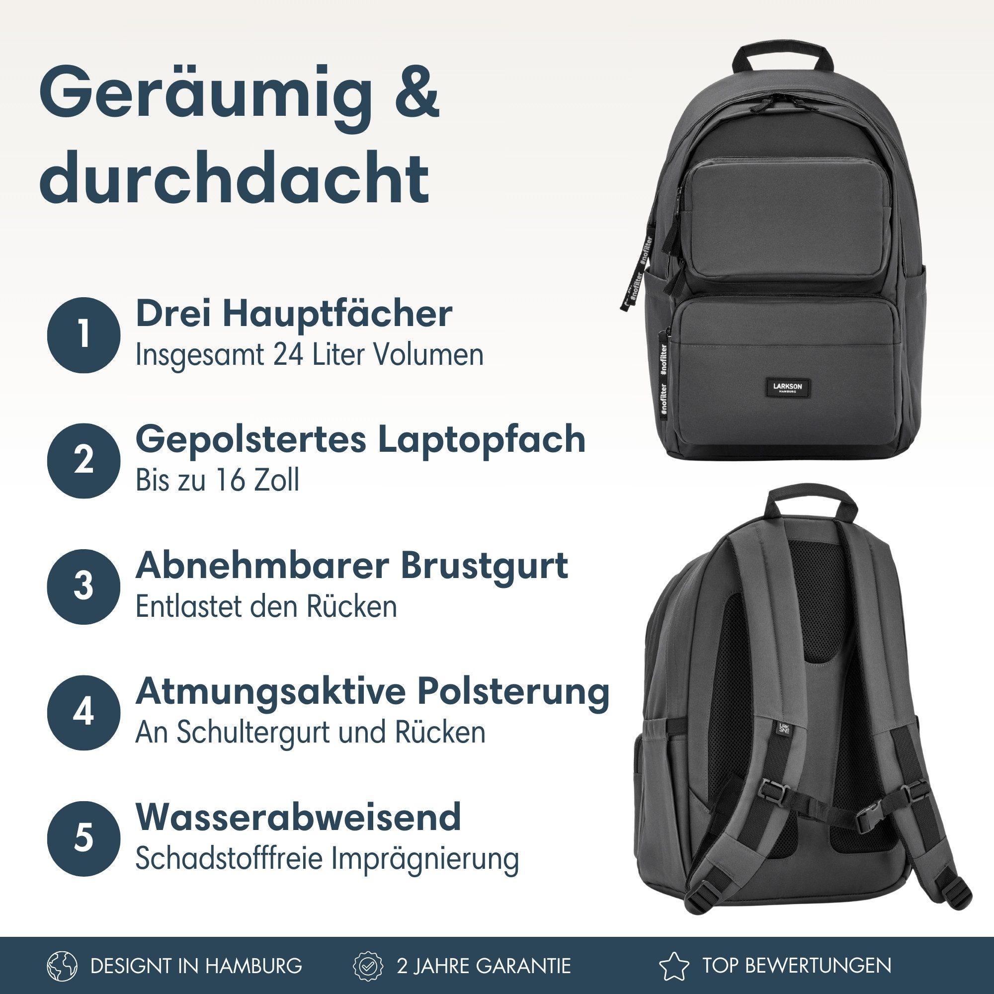 LARKSON Schulrucksack No 3 Advanced Rucksack günstig online kaufen