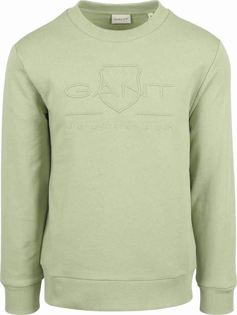 Gant Pullover Embossed Logo Hellgrün - Größe XL günstig online kaufen