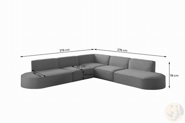 Friderik-EU Ecksofa PARMA CORNER Bequeme universelle Couch 276x276cm, gepol günstig online kaufen