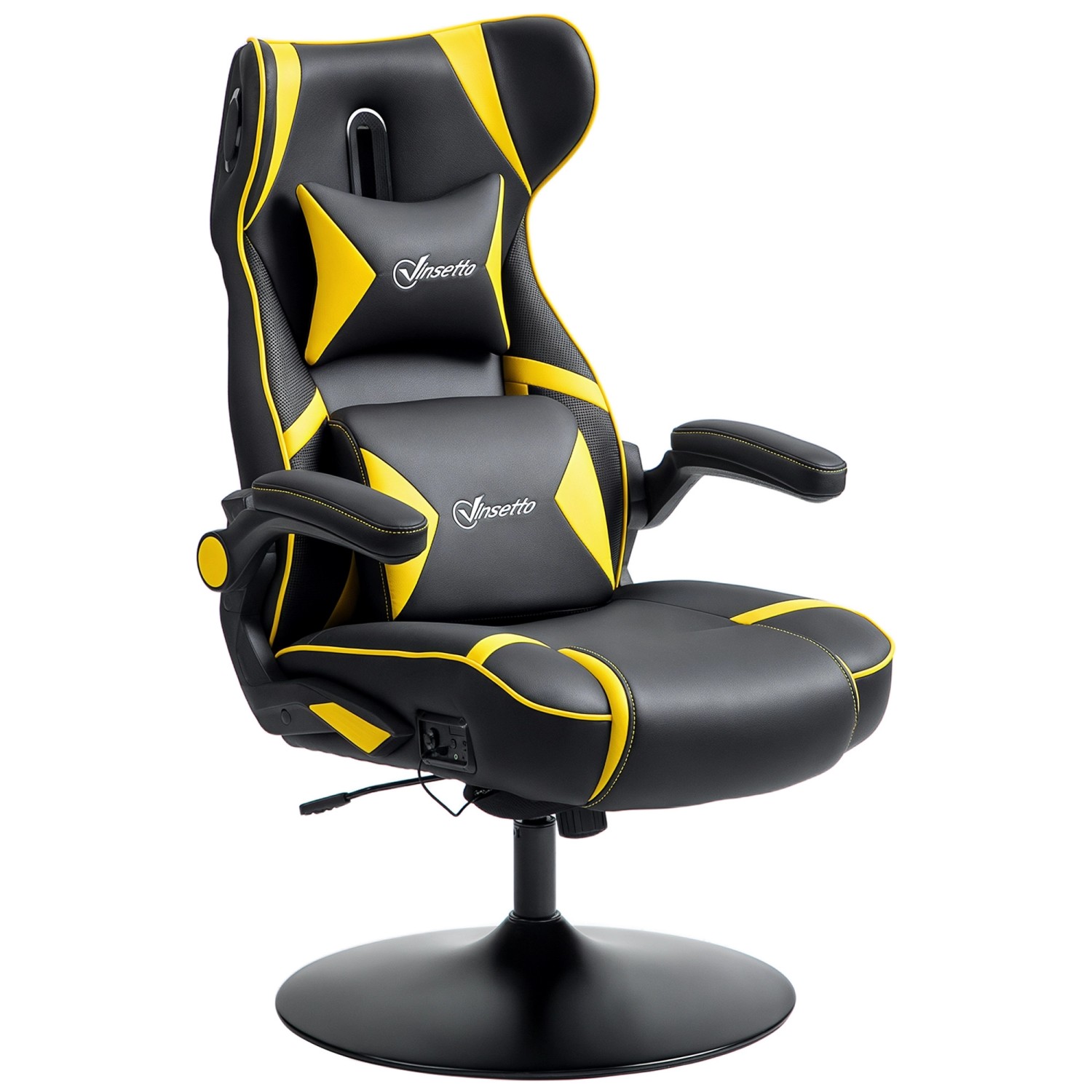 Vinsetto Gamingsessel Kunstleder Schaumstoff Gelb 69L x 73B x 118H cm günstig online kaufen