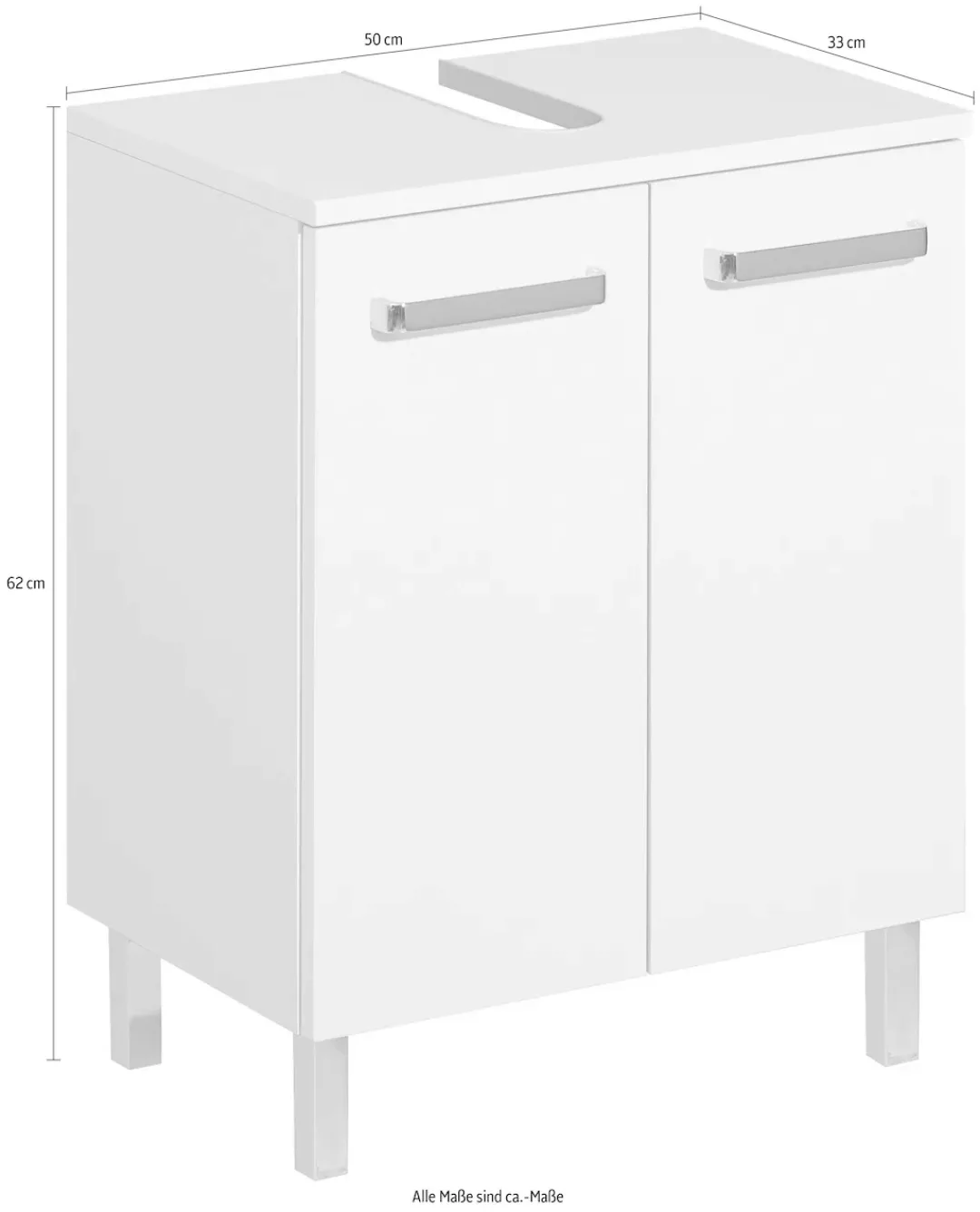 Saphir Waschbeckenunterschrank "Quickset Unterbeckenschrank mit 2 Türen, 50 günstig online kaufen