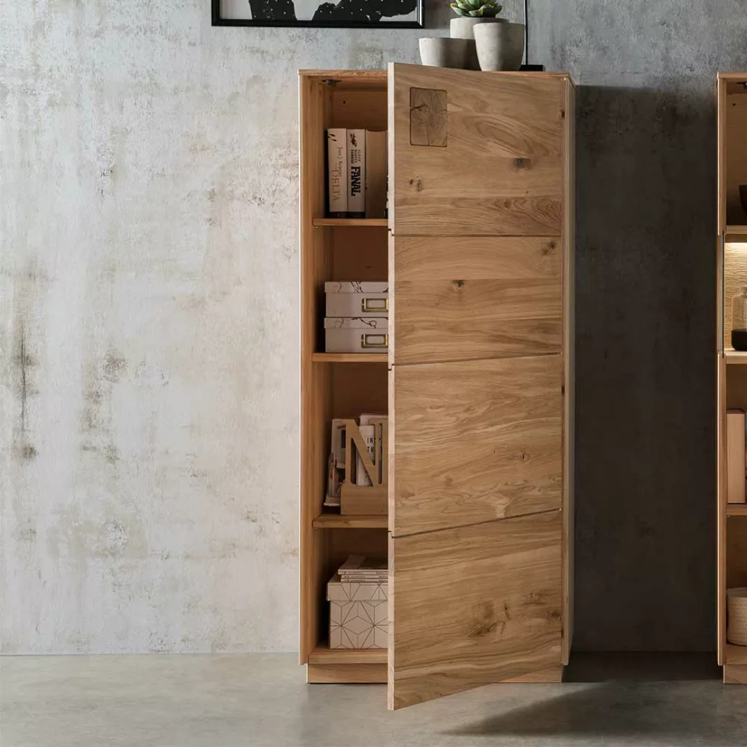 Massives Wildeiche Highboard geölt modernem Design günstig online kaufen