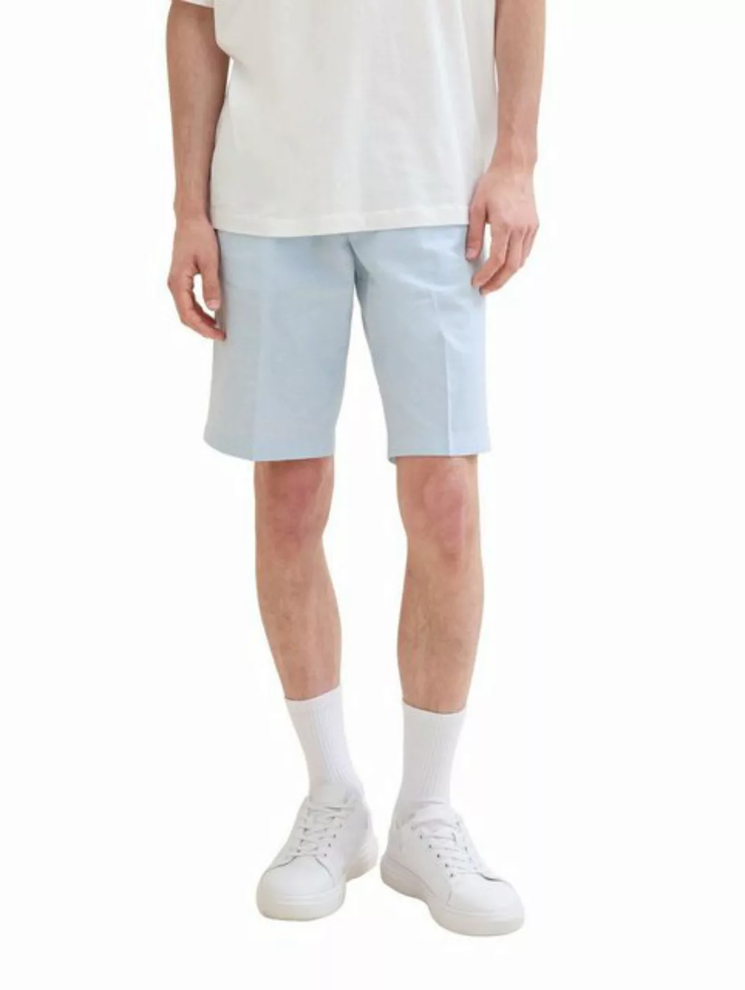 TOM TAILOR Denim Stoffhose regular linen shorts, soft powder blue chambray günstig online kaufen
