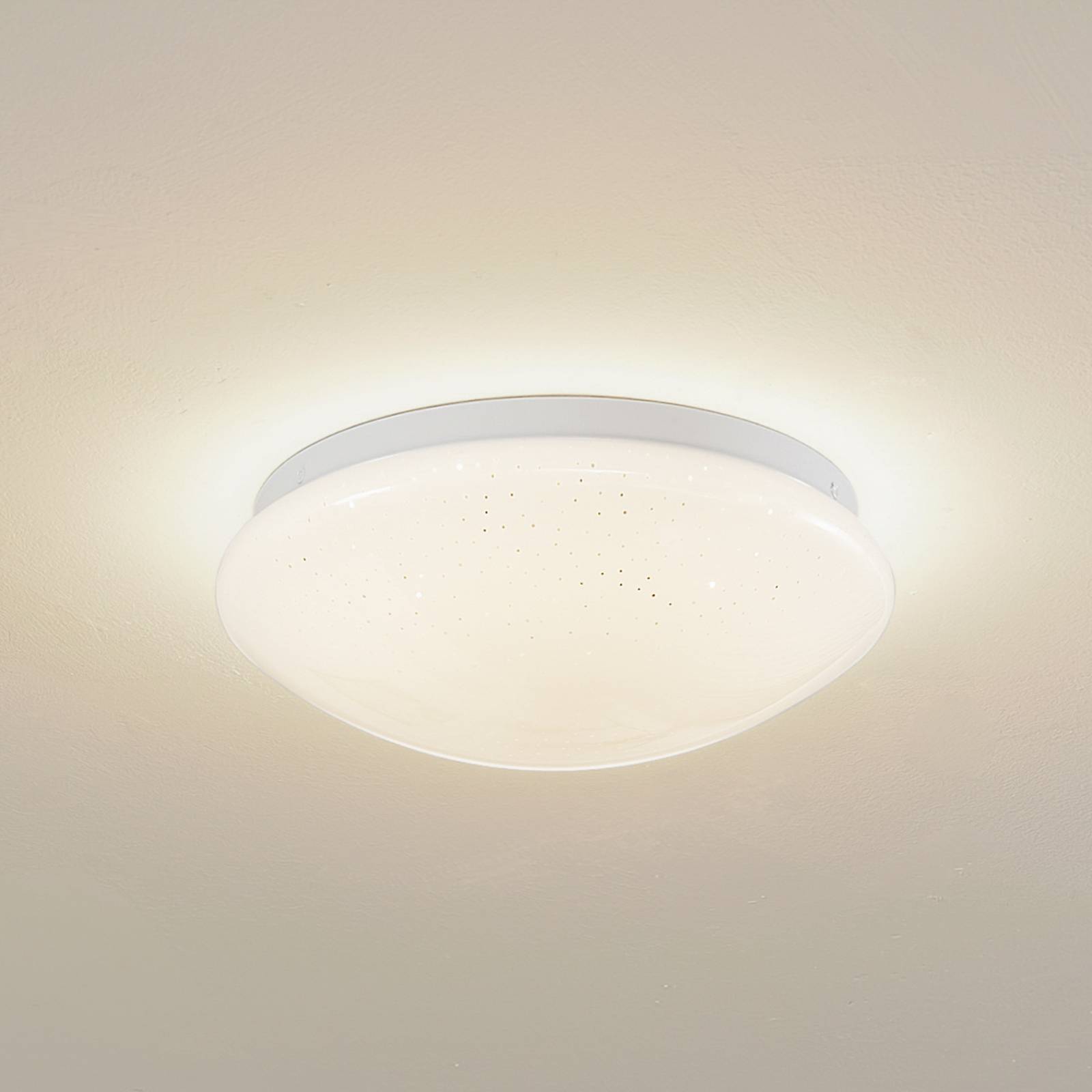 Lindby LED-Deckenleuchte Janosch, weiß, Ø28cm, Fernbedienung günstig online kaufen