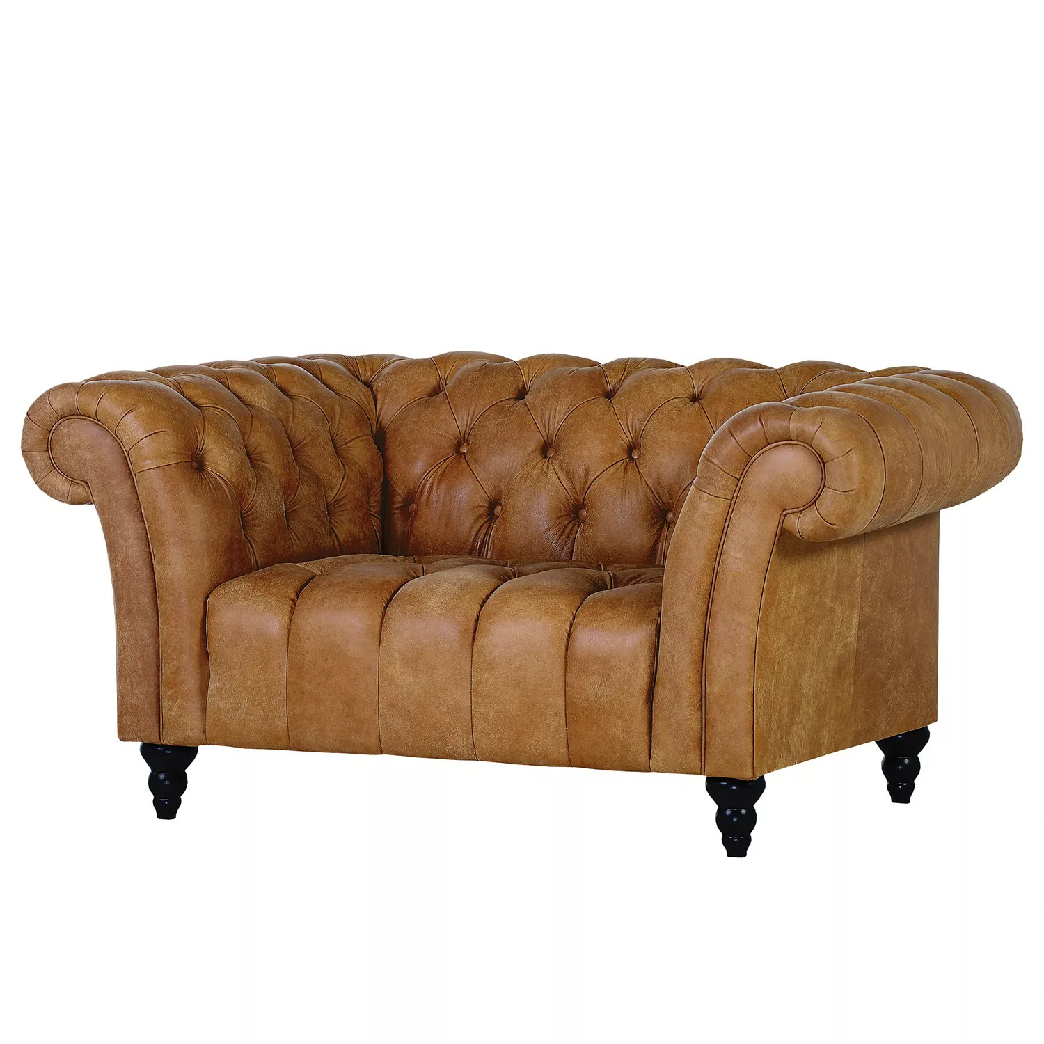 home24 Naturoo Sessel Boyce Cognac Echtleder 155x73x103 cm (BxHxT) günstig online kaufen