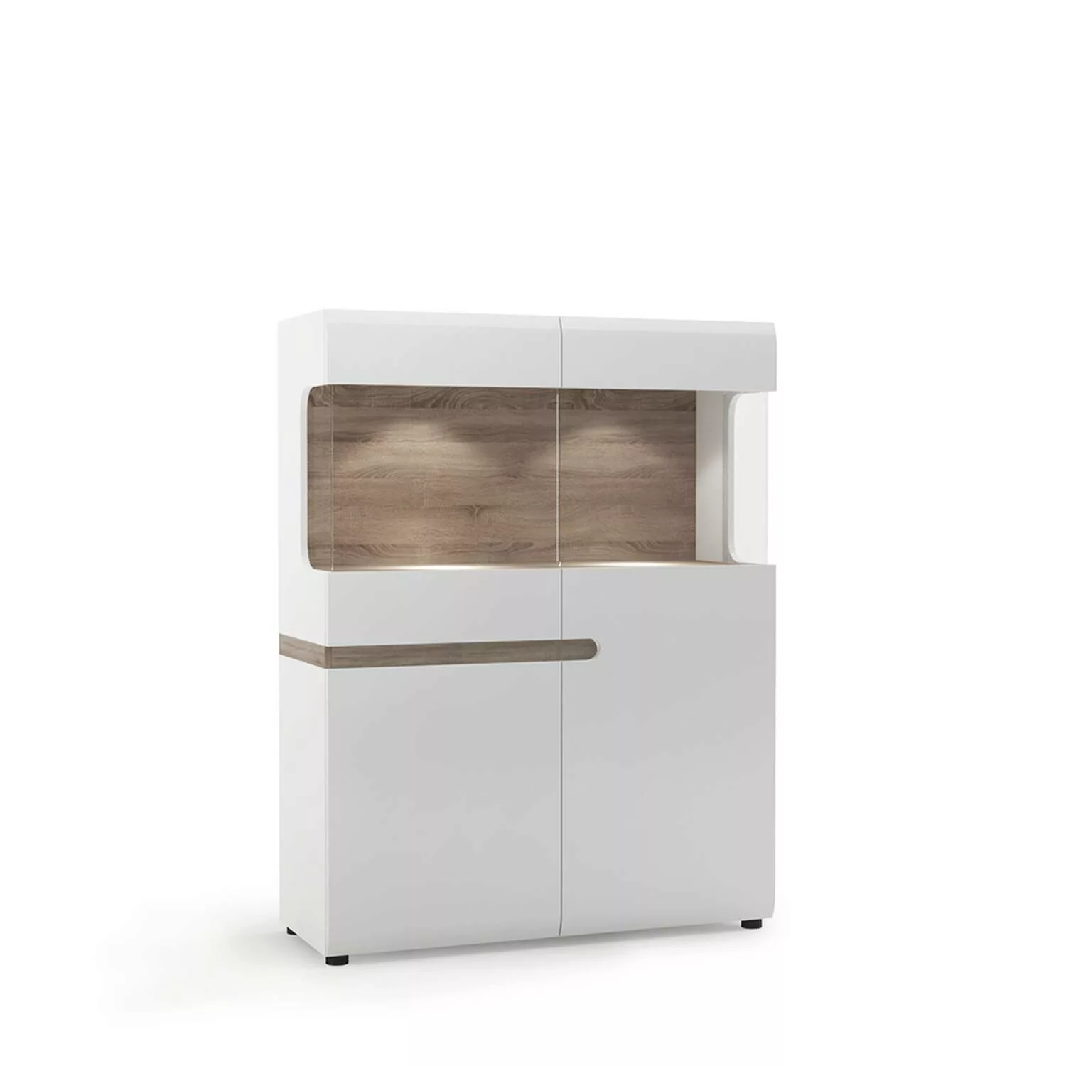 Modernes 4-teiliges Wohnmöbel Set mit Beleuchtung, grifflos, LEGNICA-129, i günstig online kaufen