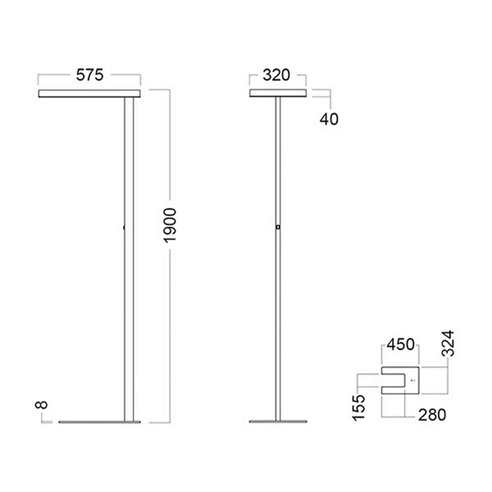 LED-Stehleuchte Free-F 4.000K dimmbar Sensor weiß günstig online kaufen