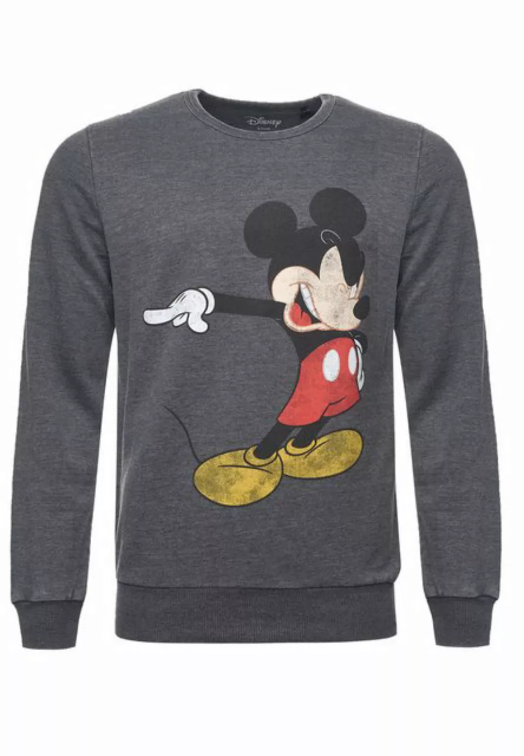Recovered Sweatshirt Disney Pointing Mickey GOTS zertifizierte Bio-Baumwoll günstig online kaufen