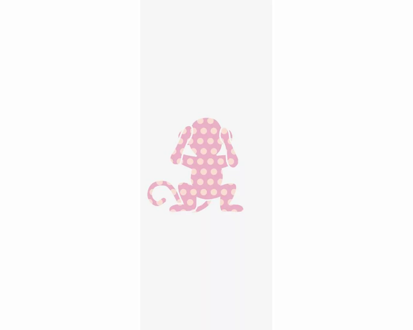 Dekopanel "Affe taub rosa" 1,00x2,50 m / Glattvlies Perlmutt günstig online kaufen
