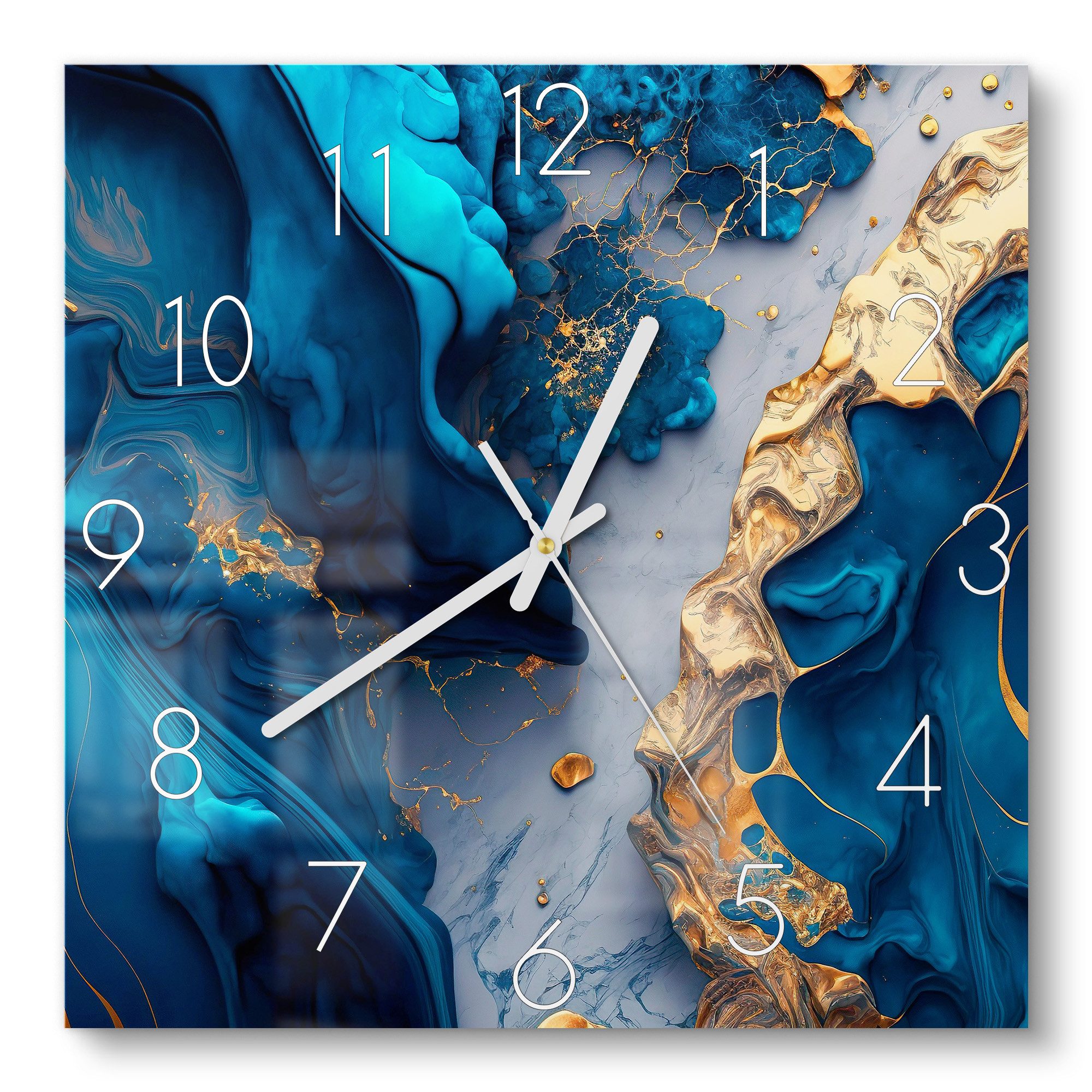 DEQORI Wanduhr 'Goldene Tiefen' (Glas Glasuhr günstig online kaufen