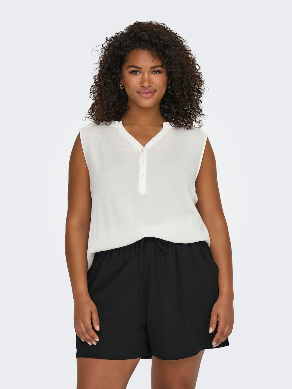 ONLY CARMAKOMA Shirttop "CARJETTE LIFE S/L TOP WVN NOOS" günstig online kaufen