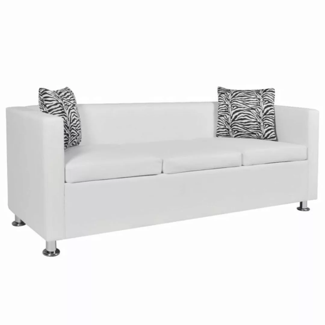 furnicato 3-Sitzer 3-Sitzer-Sofa Kunstleder Weiß günstig online kaufen