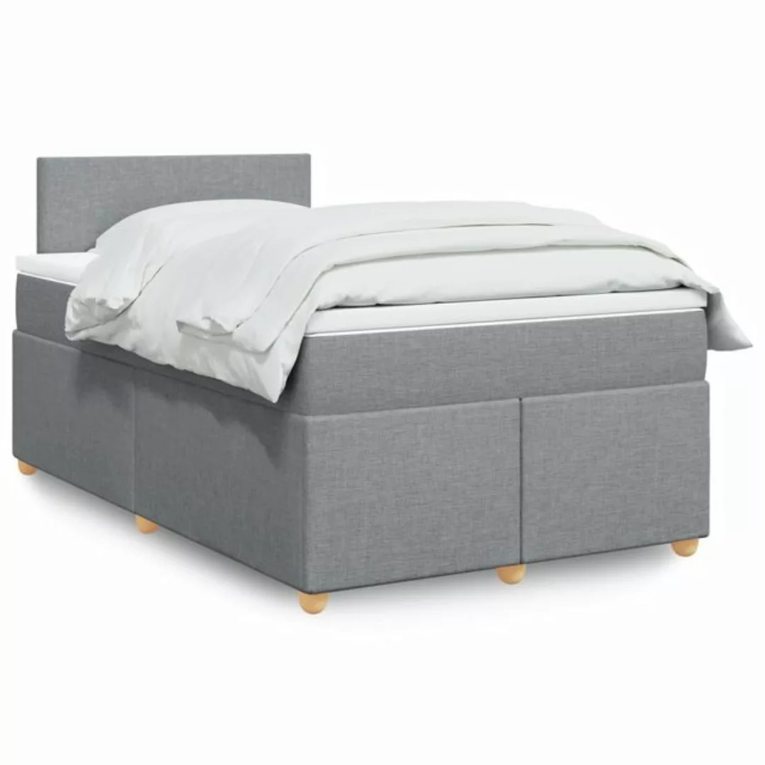 vidaXL Boxspringbett mit Matratze Hellgrau 120x200 cm Stoff2098286 günstig online kaufen