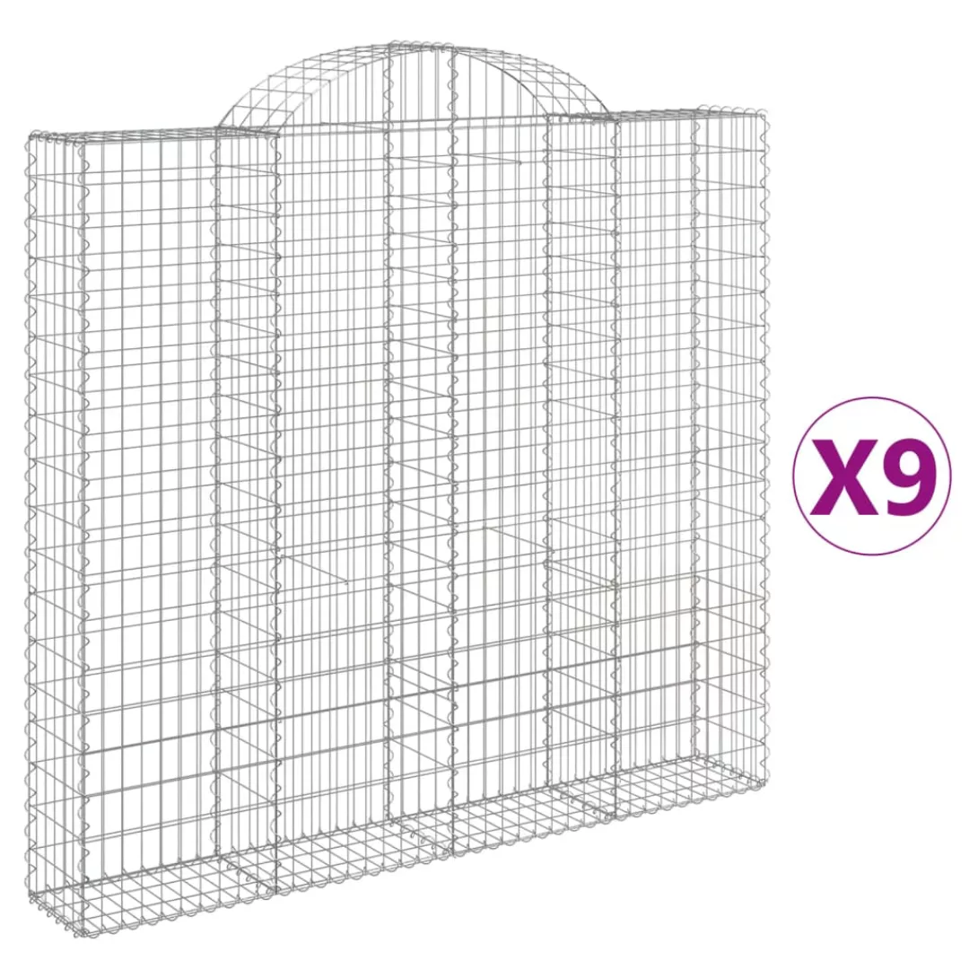 Vidaxl Gabionen Mit Hochbogen 9 Stk. 200x30x180/200cm Verzinktes Eisen günstig online kaufen