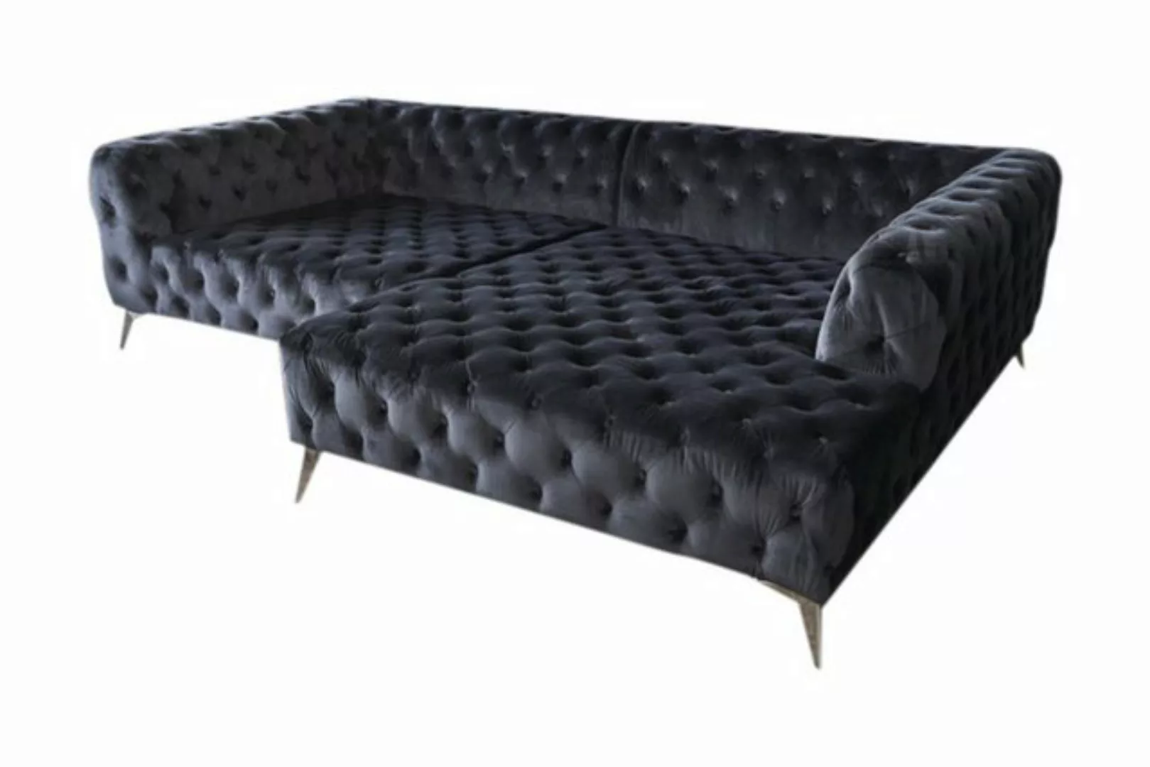 KAWOLA Ecksofa NARLA, Sofa Chesterfield Velvet versch. Farben Recamiere rec günstig online kaufen