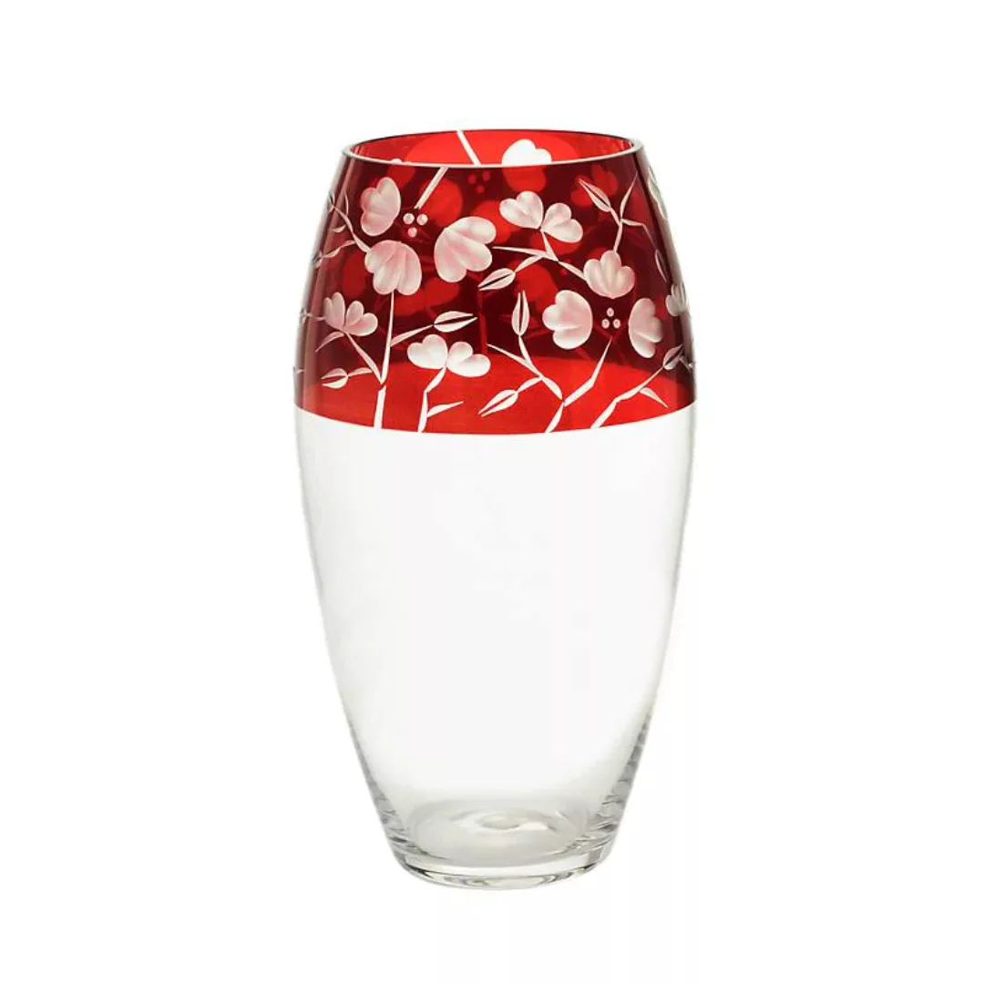 Vase Red Queen 29 cm, Weinrot, aus Glas günstig online kaufen