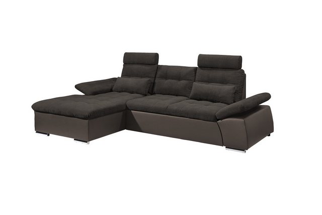 ED EXCITING DESIGN Ecksofa Jakarta, mit Schlaffunktion, Kopfstützen, Armleh günstig online kaufen