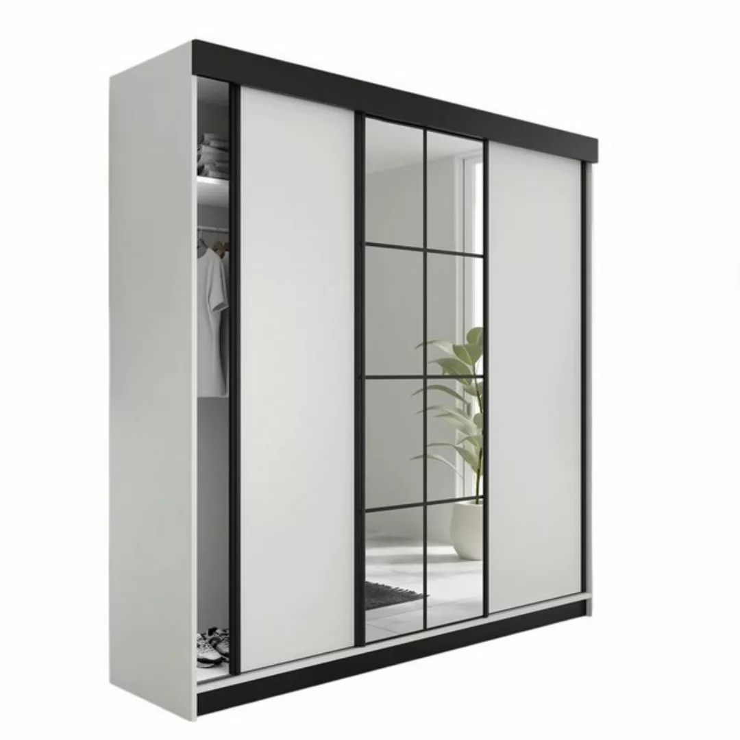 Compleo Schwebetürenschrank mit Modern Spiegel, Kleiderschrank TULIA, 3 -tü günstig online kaufen