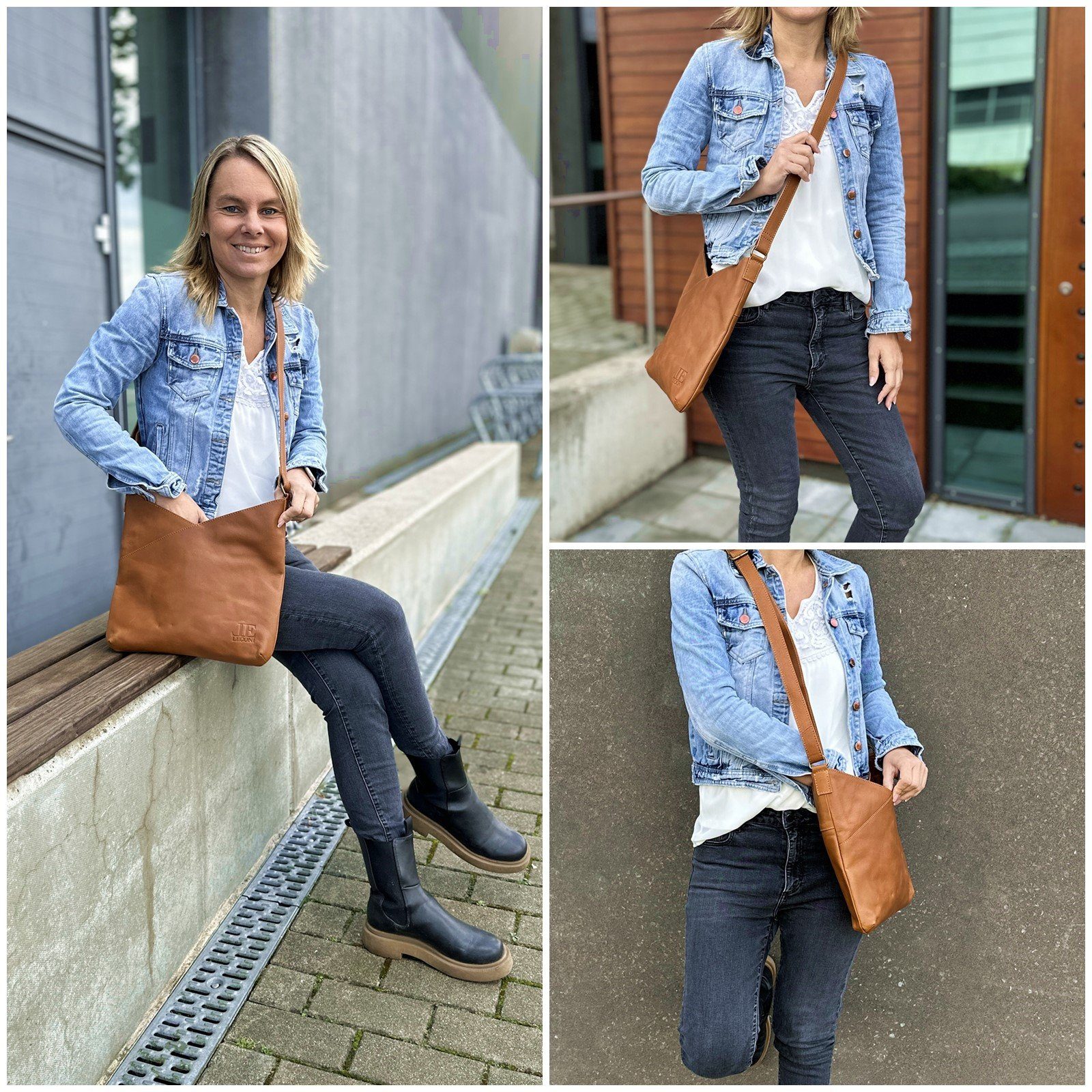 LECONI Umhängetasche Handtasche Ledertasche Damen Schultertasche günstig online kaufen