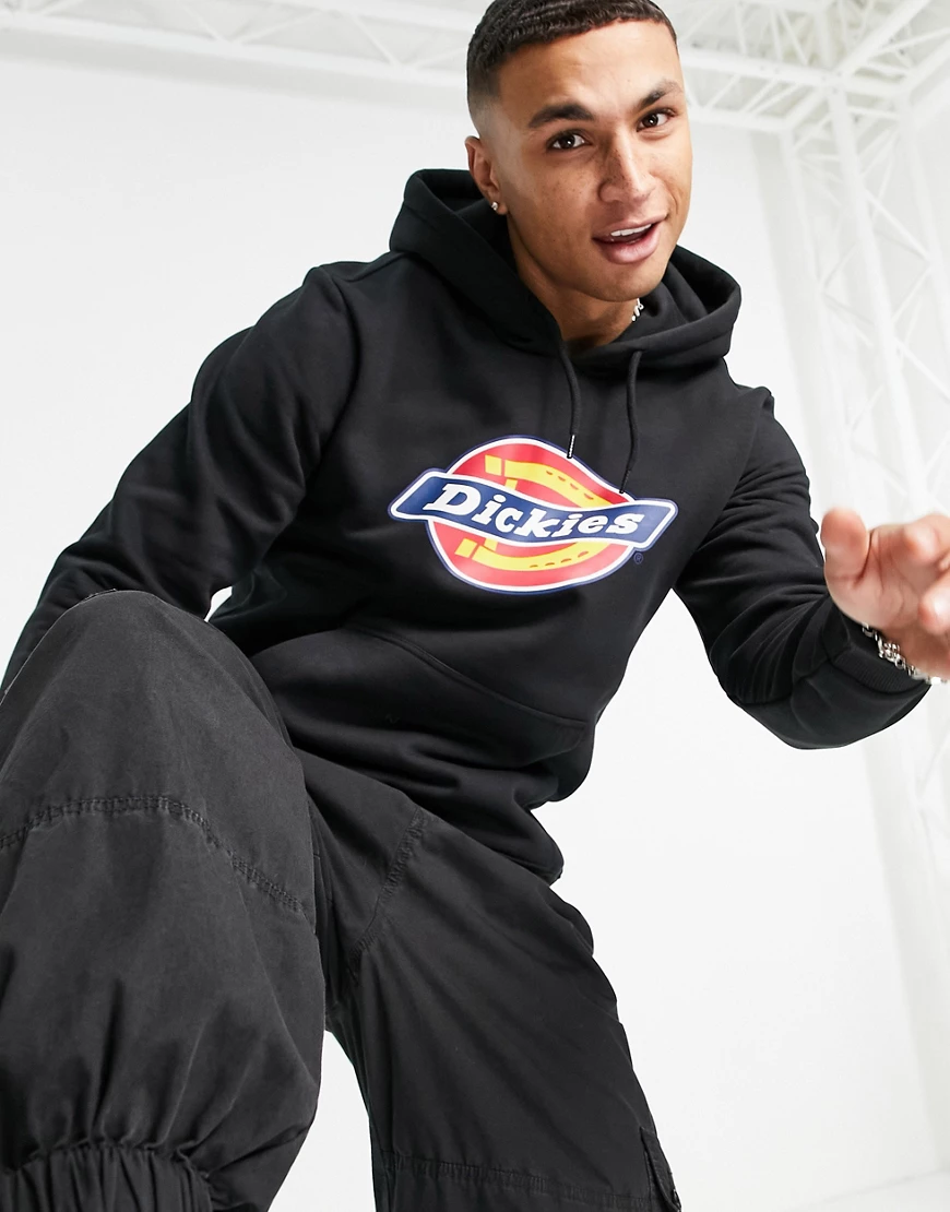 Dickies – Kapuzenpullover mit kultigem Hufeisen-Logo in Schwarz günstig online kaufen