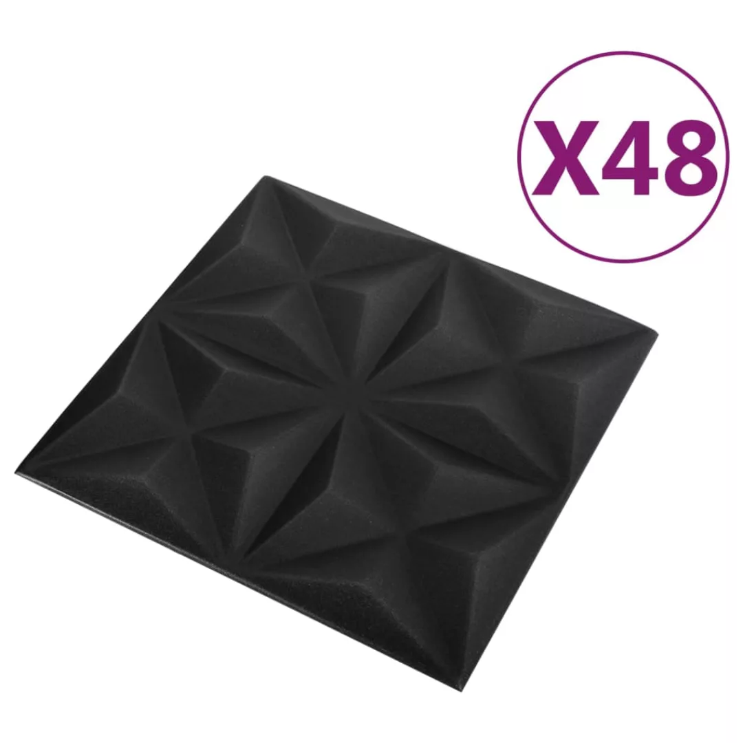 Vidaxl 3d-wandpaneele 48 Stk. 50x50 Cm Origami Schwarz 12 M² günstig online kaufen