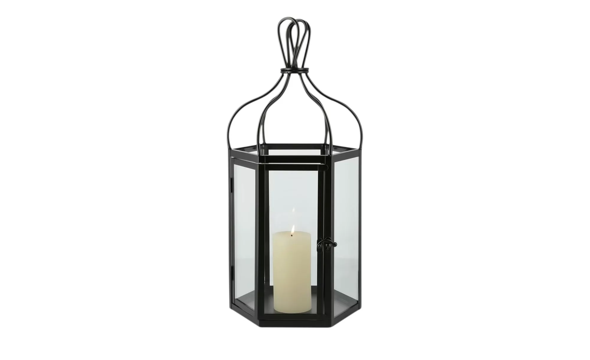 Laterne ¦ schwarz ¦ Glas, Metall ¦ Maße (cm): B: 23 H: 50,2 T: 20,5 Accesso günstig online kaufen