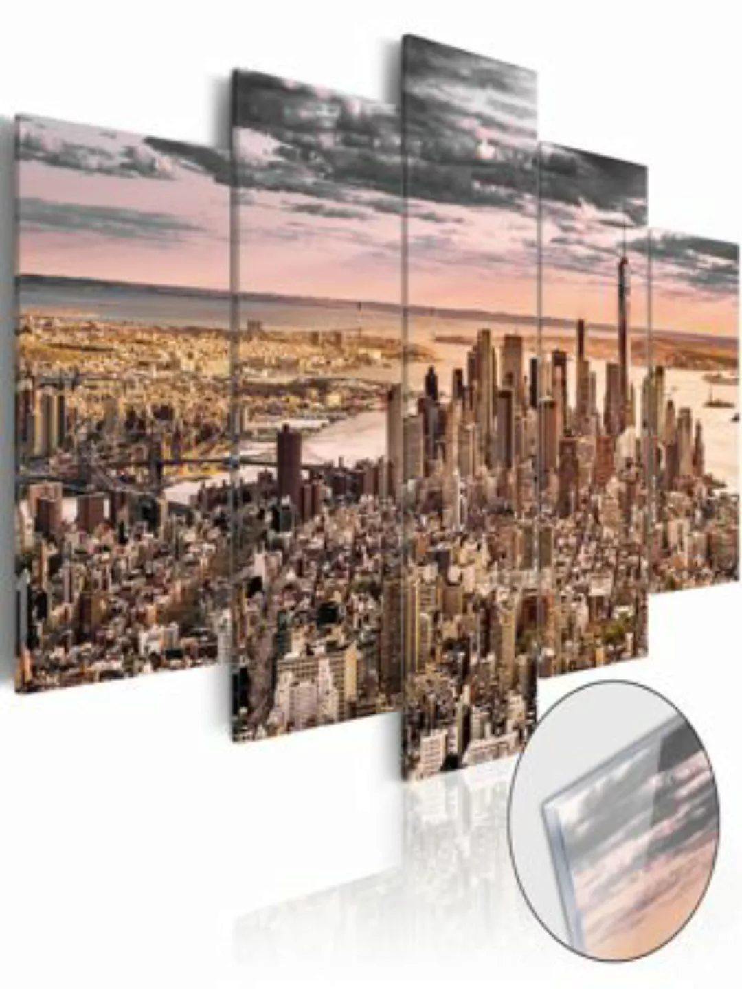 artgeist Acrylglasbild New York City: Morning Sky [Glass] mehrfarbig Gr. 20 günstig online kaufen