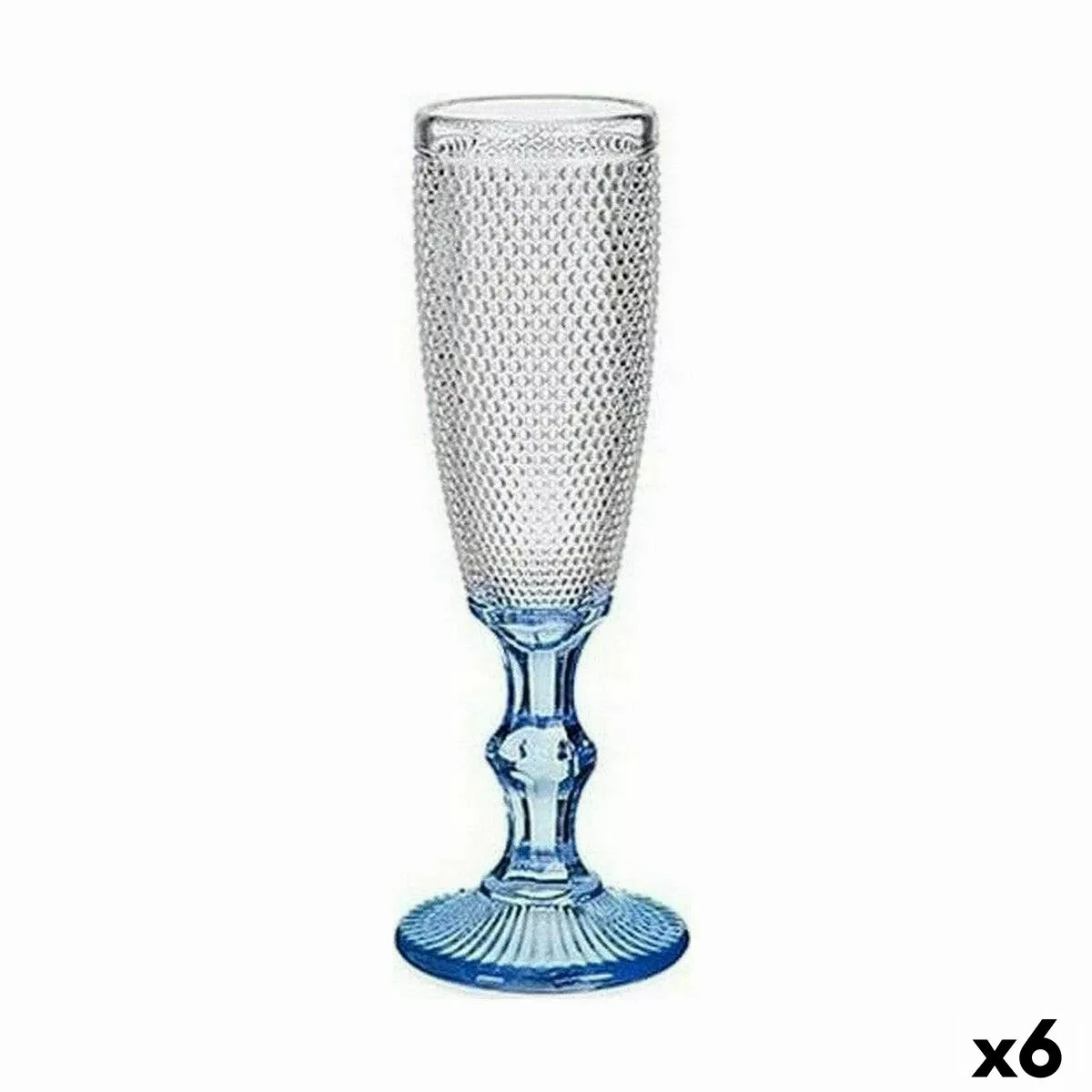 Champagnerglas Punkte Blau Durchsichtig Glas 6 Stück (180 Ml) günstig online kaufen