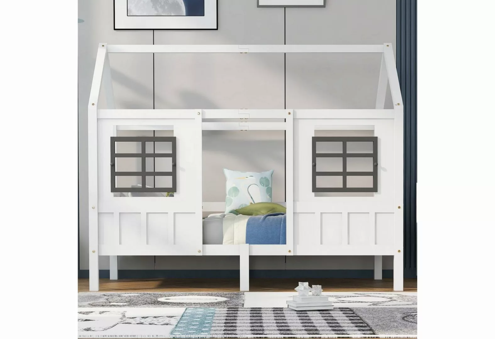 HAUSS SPLOE Bett Hausbett Kinderbett Bettrahmen Holzbett Einzelbett (mit 2 günstig online kaufen