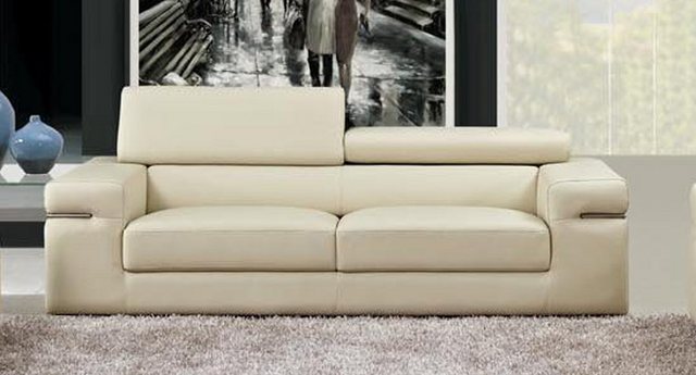 JVmoebel Sofa Beiger Polster 3-Sitzer Leder Sofas Couchen Sitz Design Club günstig online kaufen