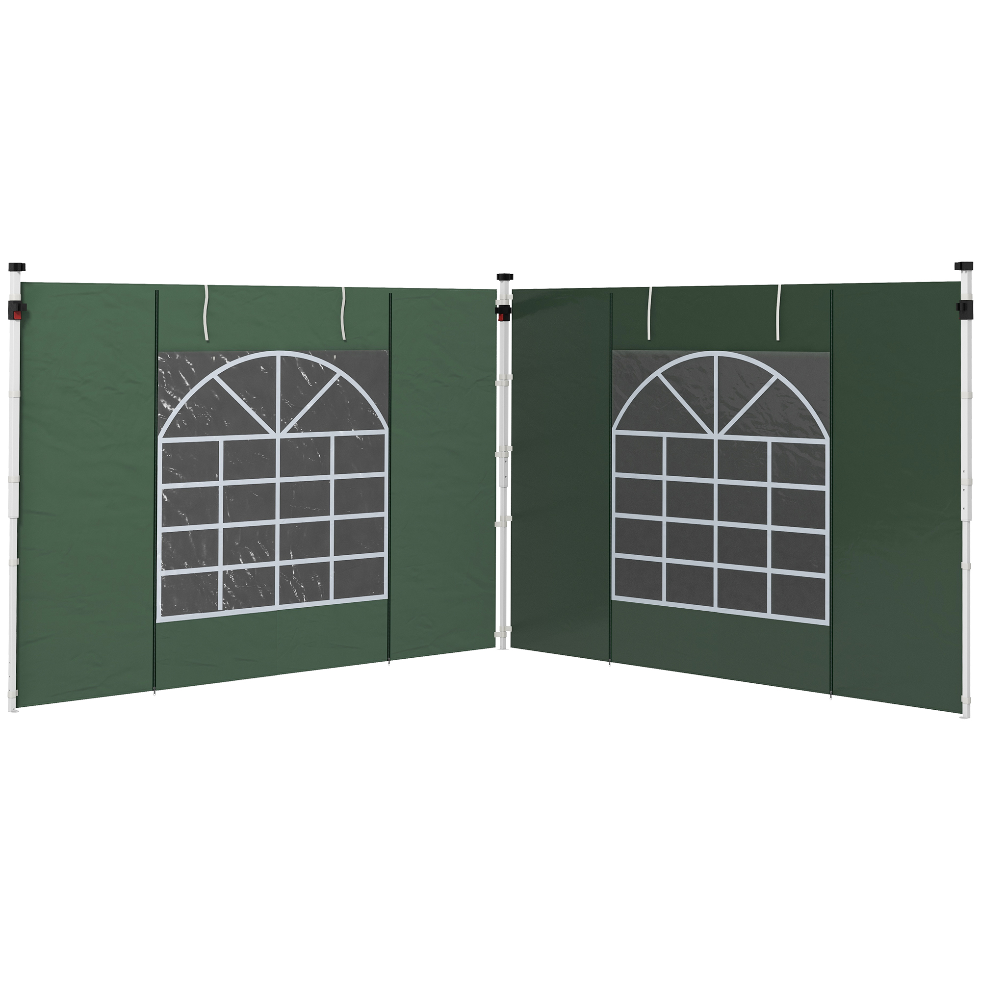 Outsunny 2er-Set Seitenteile für Pavillon 3x3/3x6 m, Seitenwand mit Fenster günstig online kaufen