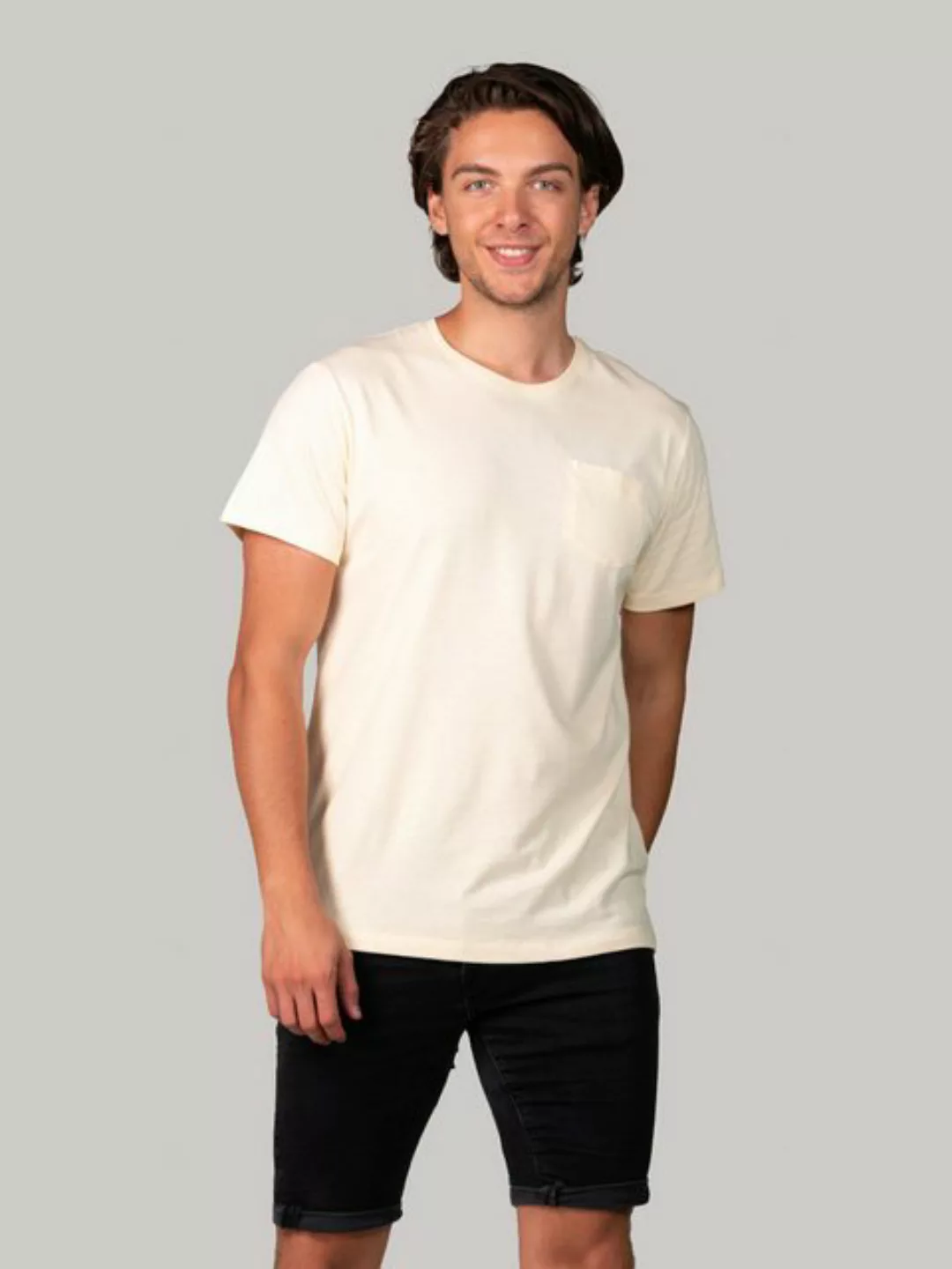 BLUVERD Kurzarmshirt T-Shirt mit Rundhalsausschnitt und Tasche günstig online kaufen