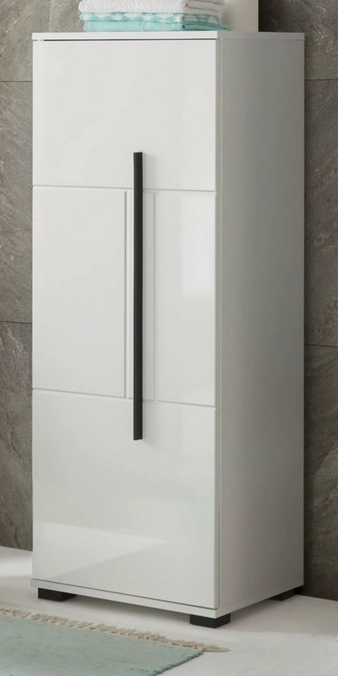 Furn.Design Midischrank Design-D (Badschrank in weiß Hochglanz, 45 x 120 cm günstig online kaufen