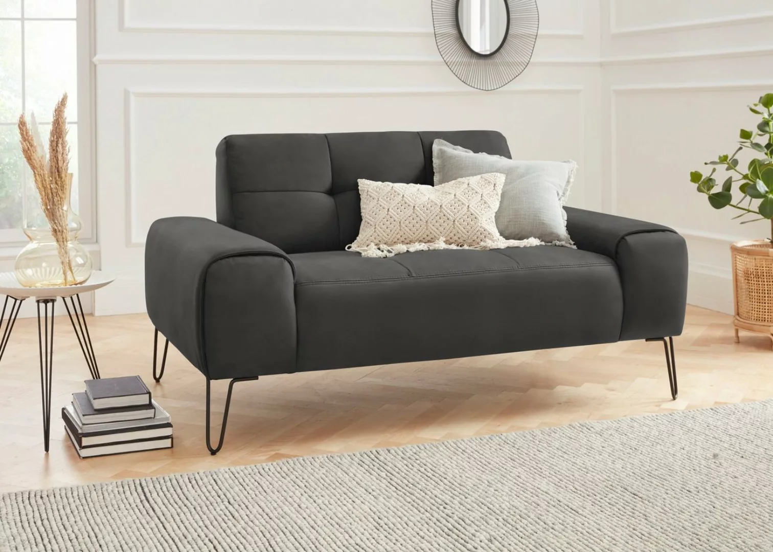 exxpo - sofa fashion 2-Sitzer Taranto, aktuelles Design trifft Sitzkomfort, günstig online kaufen