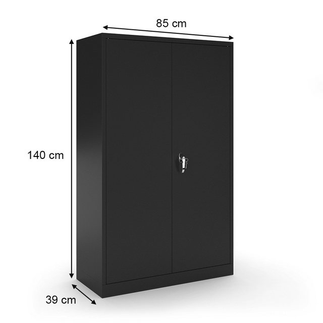 Vicco Aktenschrank, Schwarz, 85 x 140 cm günstig online kaufen