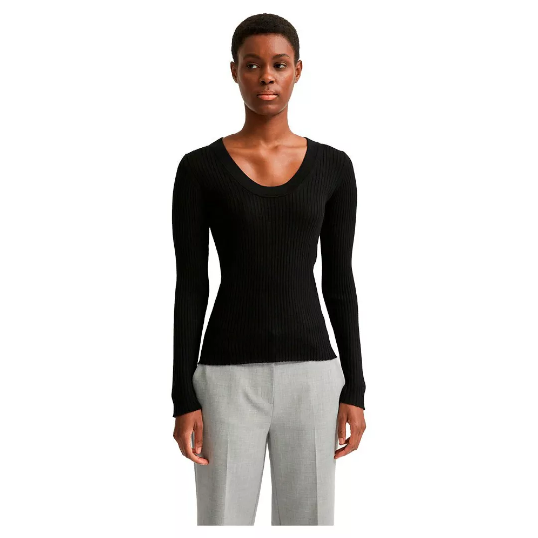 Selected Costa Deep U-ausschnitt Sweater S Black günstig online kaufen