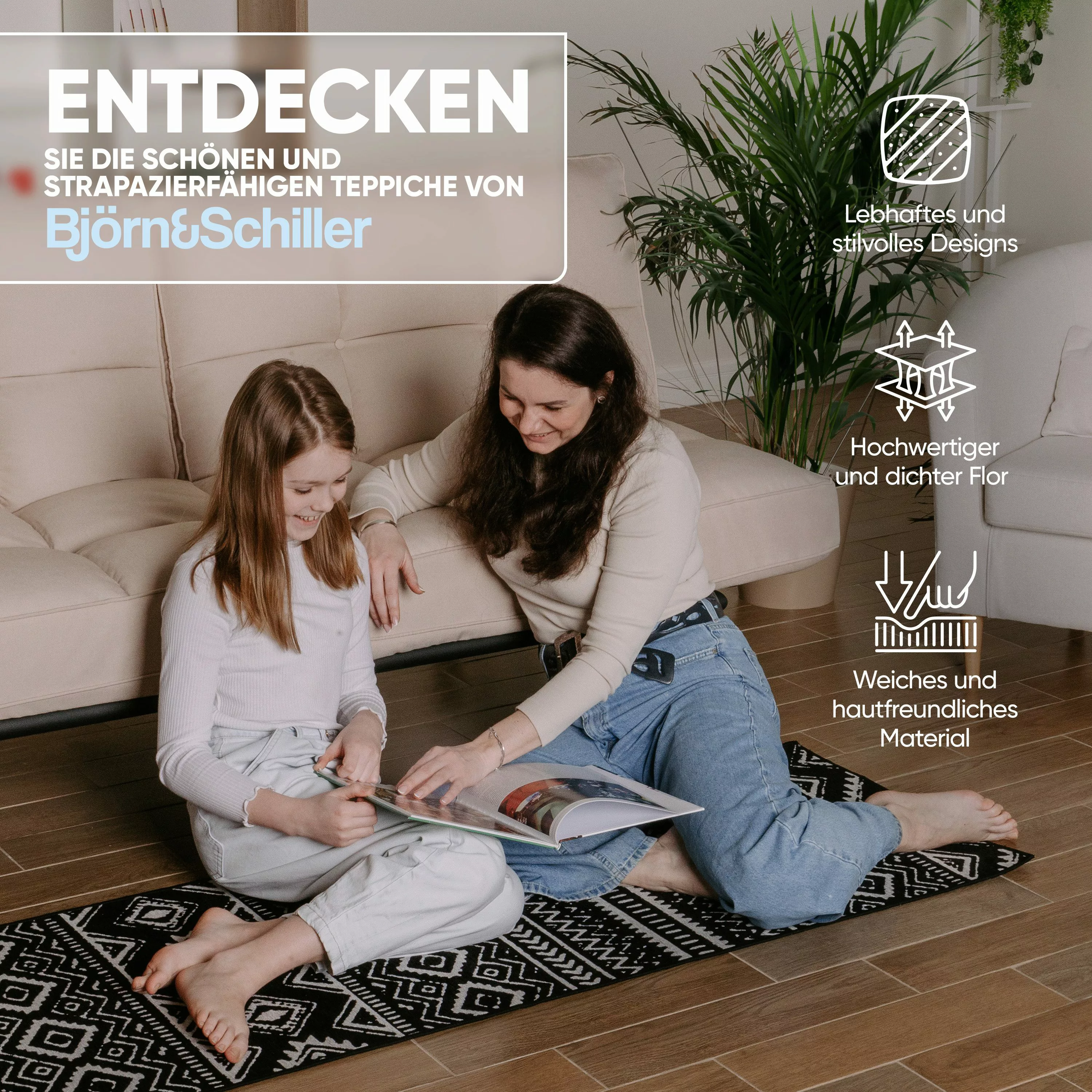 Björn&Schiller Läufer rutschfester Teppich 60x180 cm, günstig online kaufen