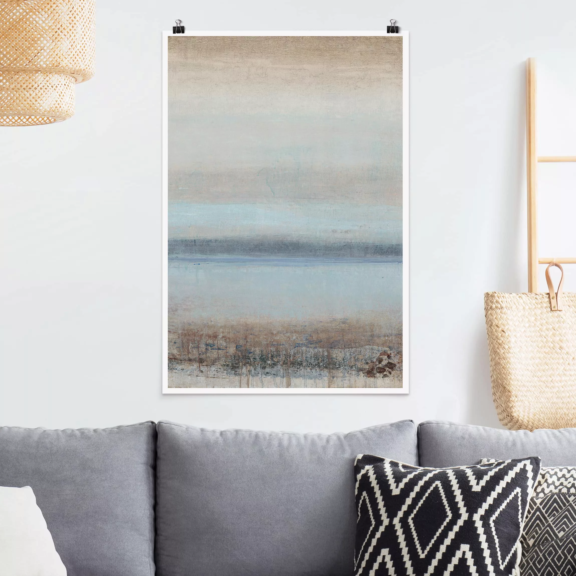 Poster Abstrakt - Hochformat Horizont über Blau I günstig online kaufen