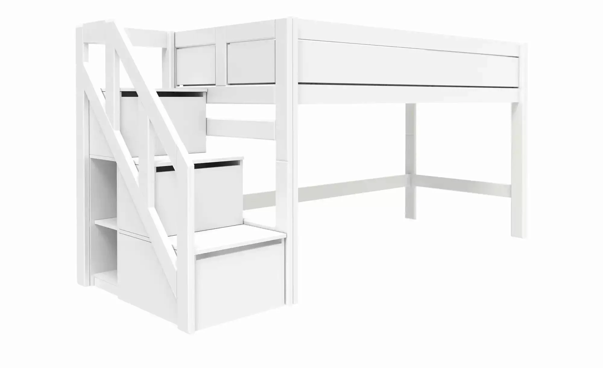 Lifetime Halbhohes Bett mit Treppe   ¦ weiß ¦ Maße (cm): B: 257 H: 128 T: 1 günstig online kaufen