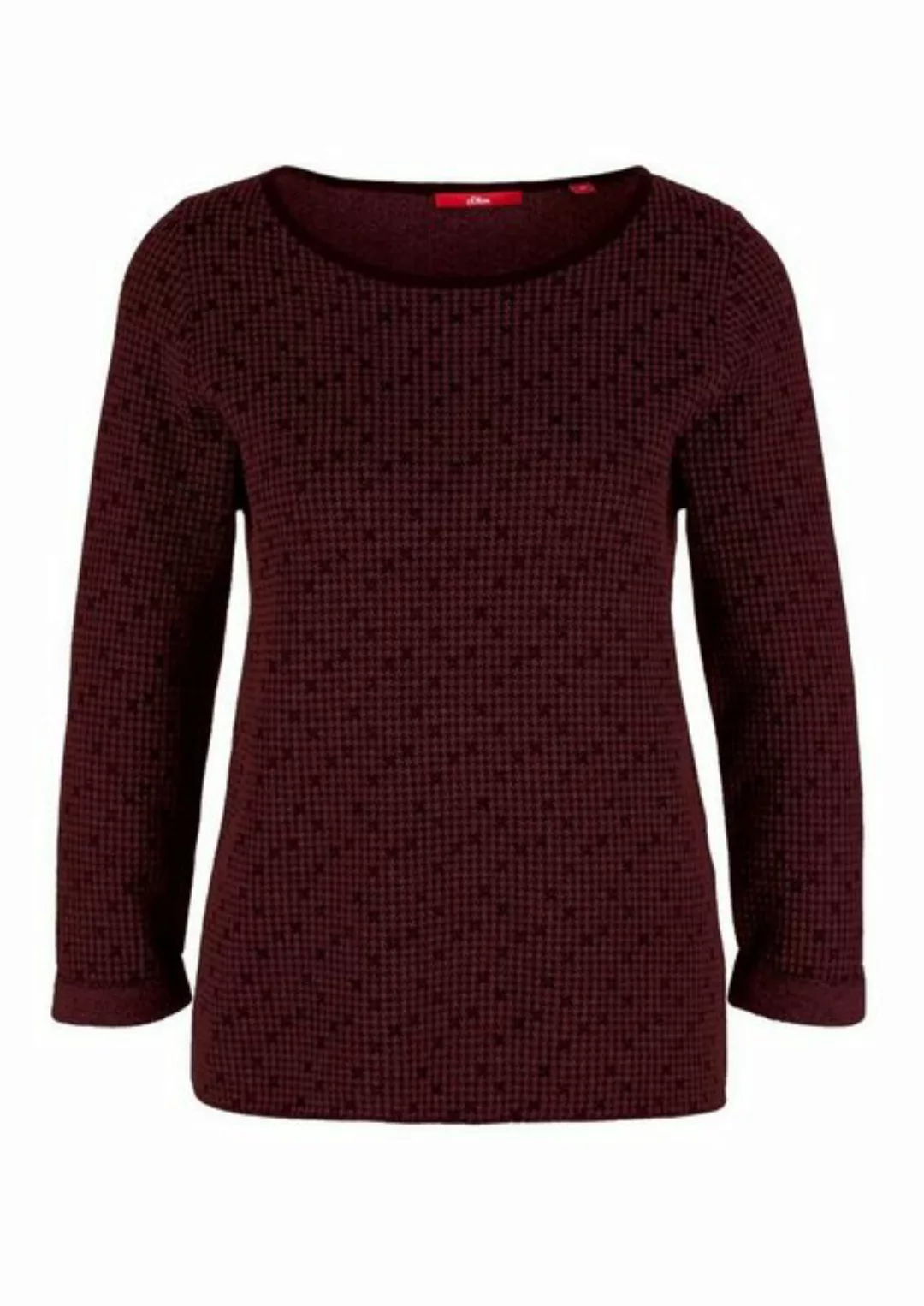 s.Oliver Troyer S. OLIVER Damen Marken-Pullover, bordeaux-marine günstig online kaufen