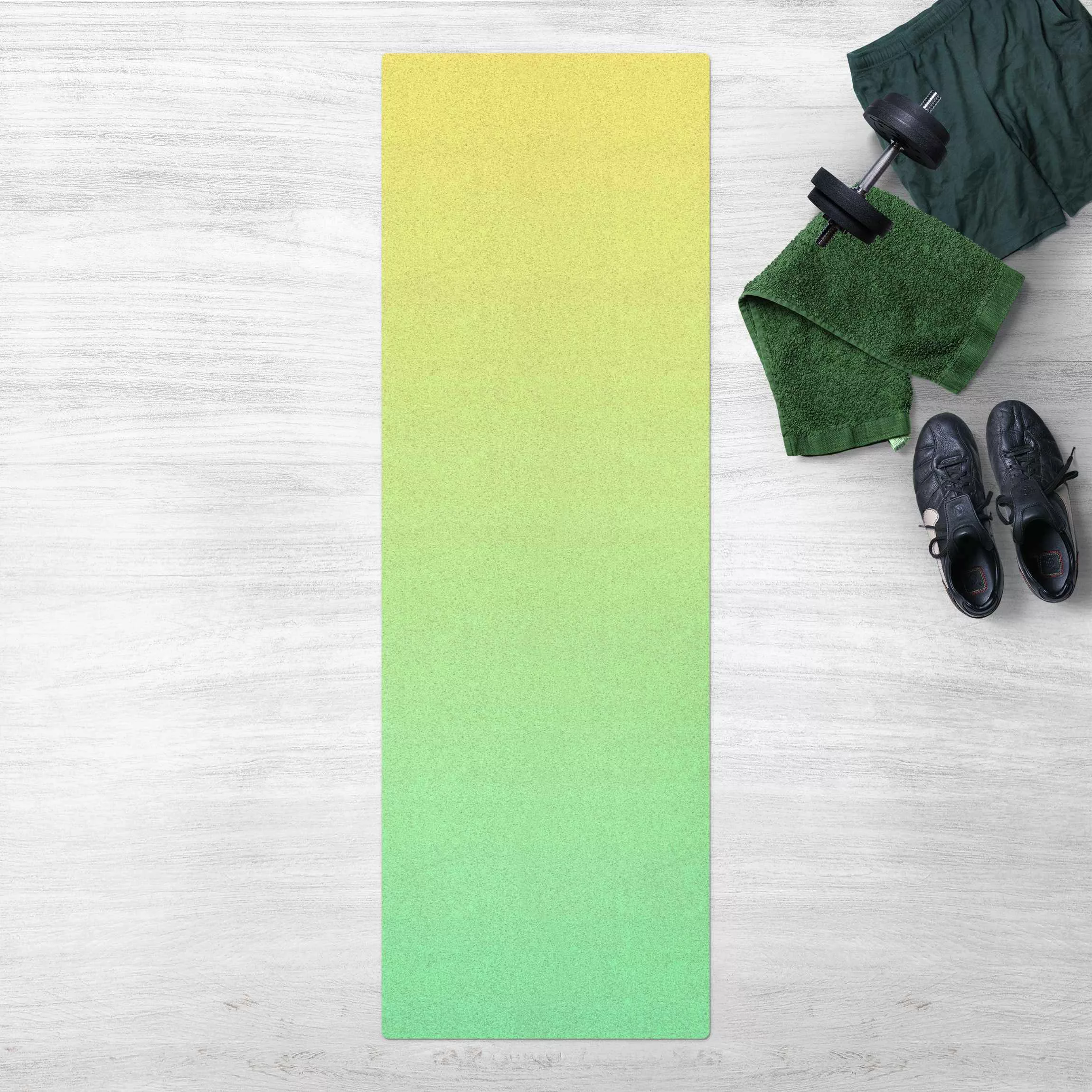 Kork-Teppich Farbverlauf Grasgrün günstig online kaufen