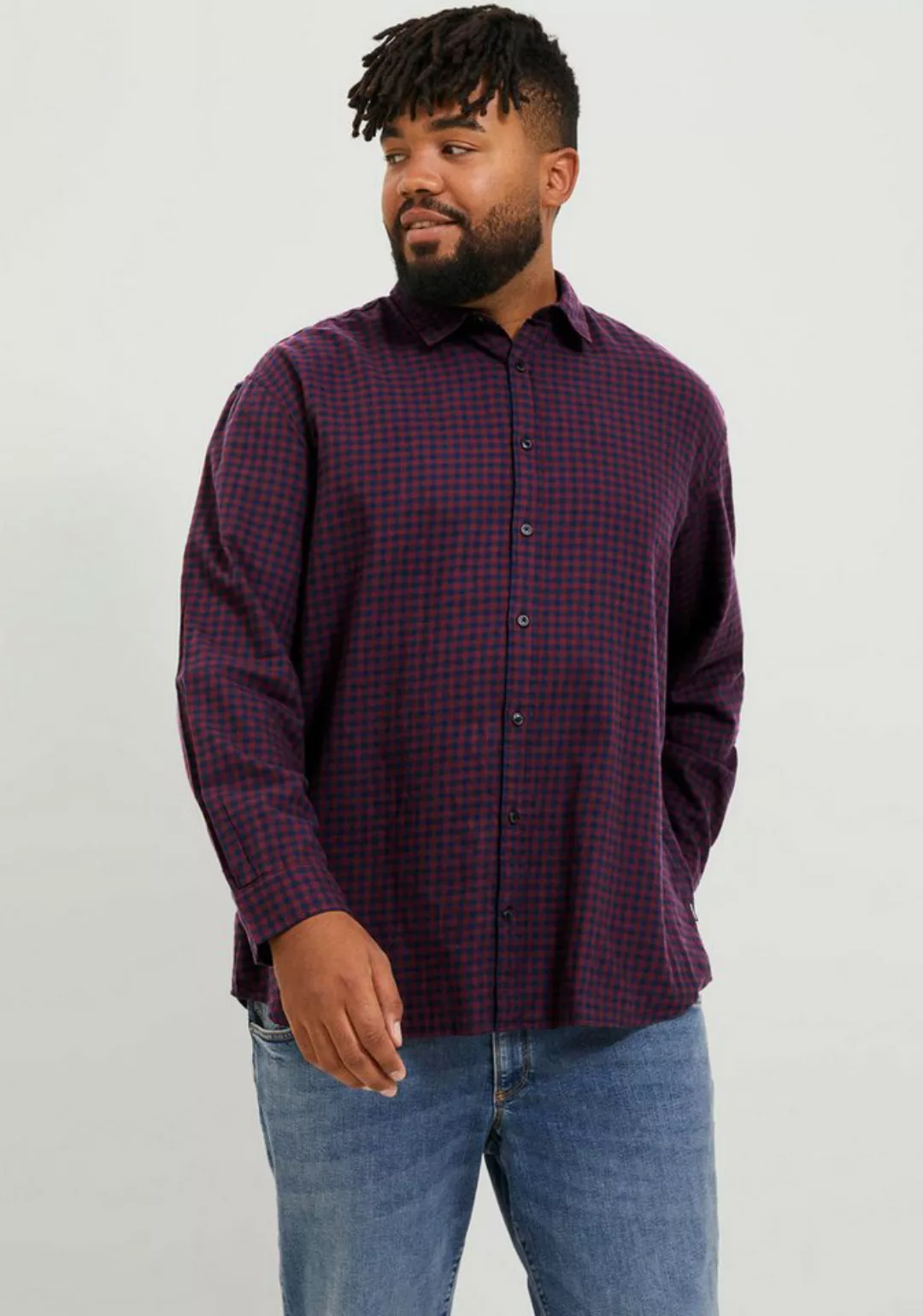 Jack & Jones PlusSize Karohemd JJEGINGHAM TWILL SHIRT L/S NOOS PLS günstig online kaufen