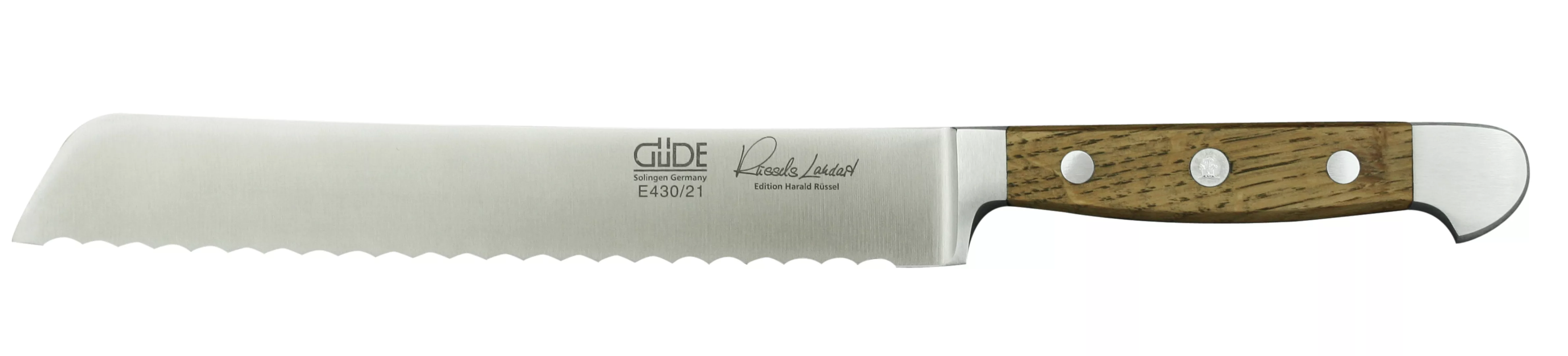 Güde Alpha Fasseiche Brotmesser 21 cm - CVM-Messerstahl - Griffschalen Wein günstig online kaufen