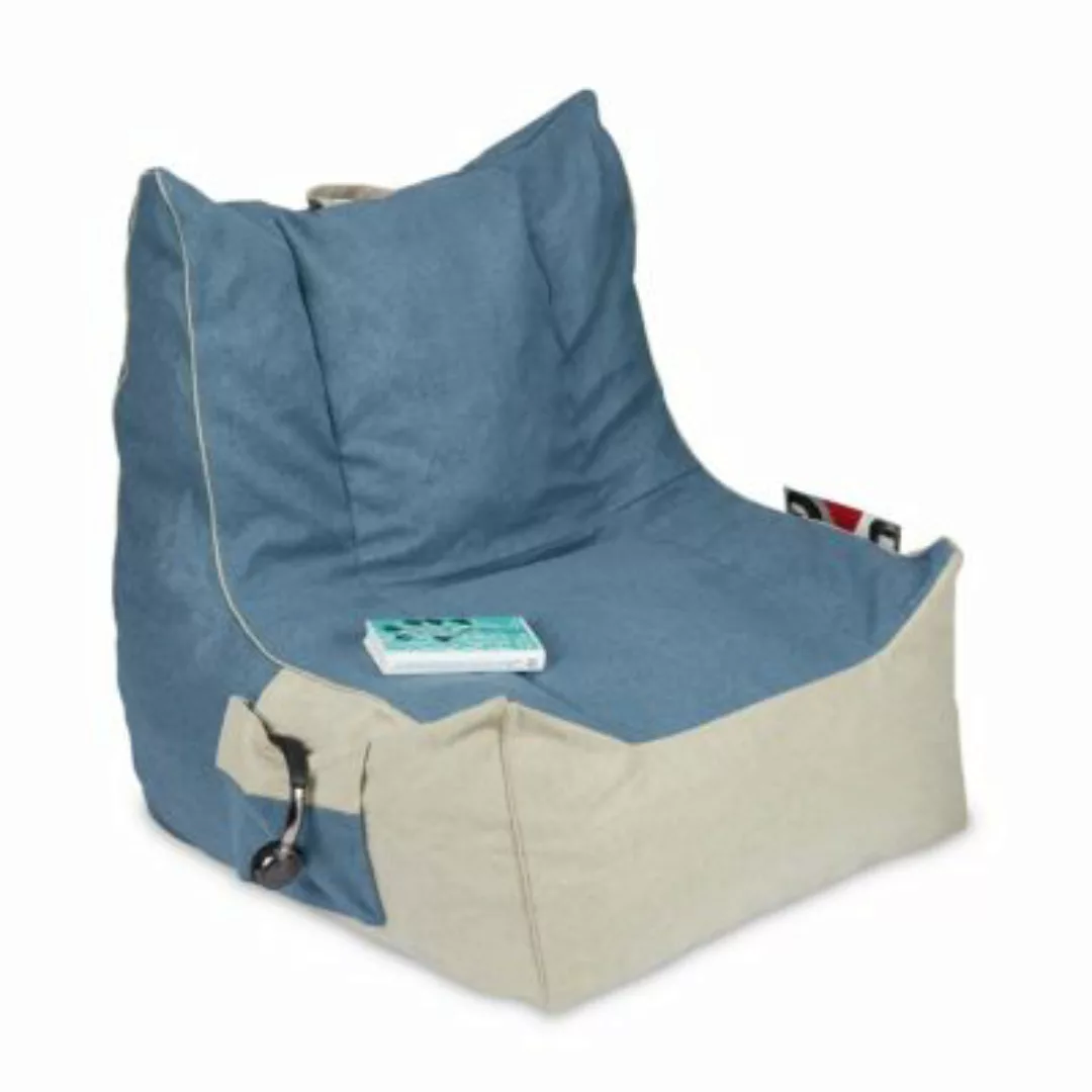 relaxdays Großer Sitzsack mit Lehne blau günstig online kaufen