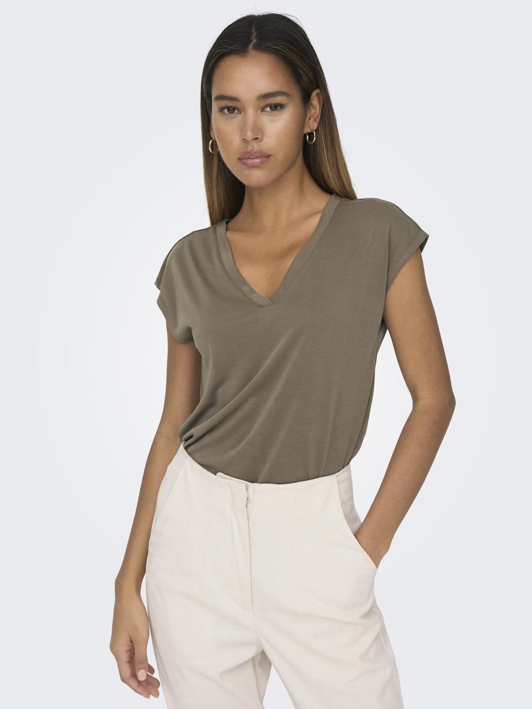 ONLY V-Shirt ONLFREE S/S MODAL V-NEC günstig online kaufen