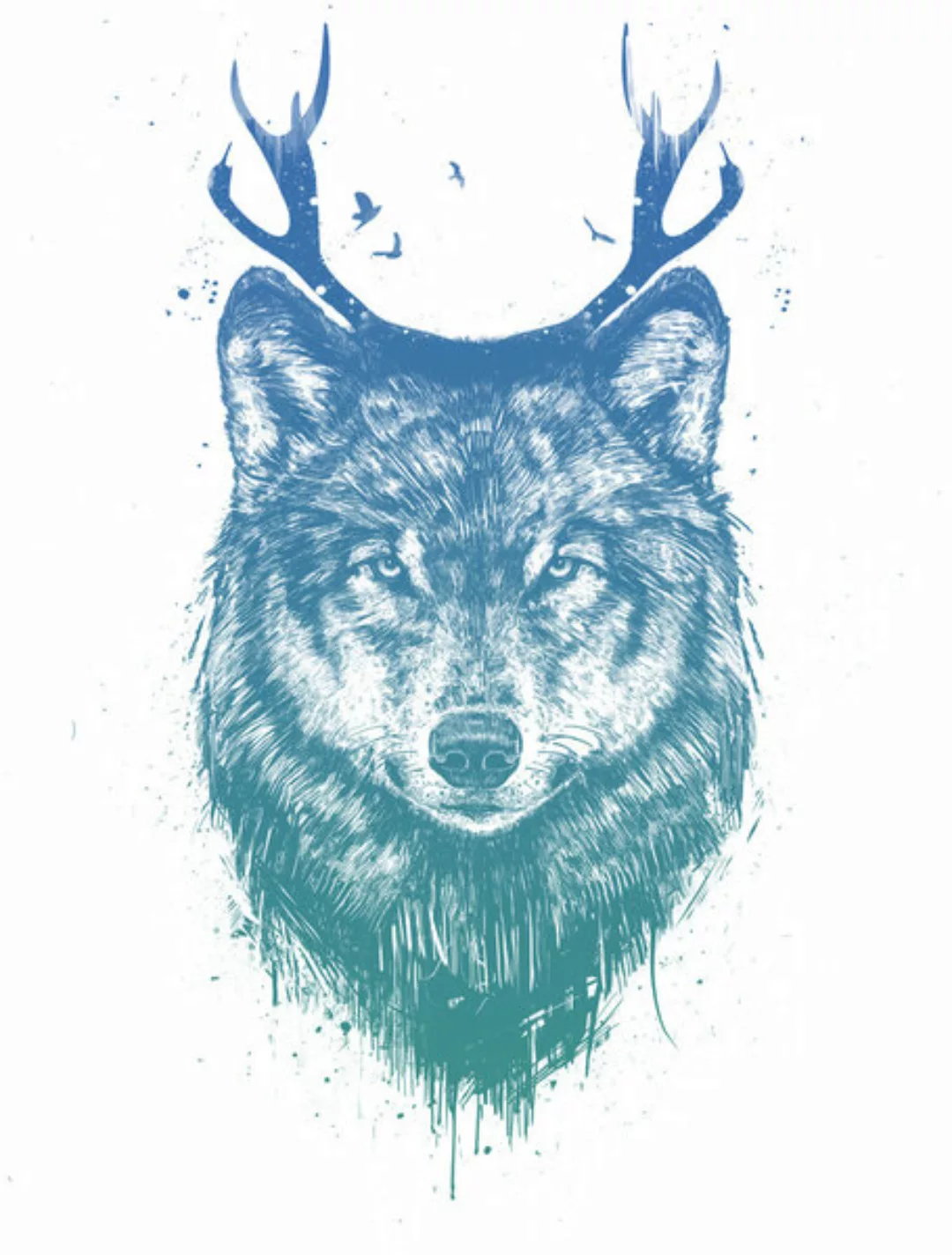 Poster / Leinwandbild - Deer Wolf günstig online kaufen